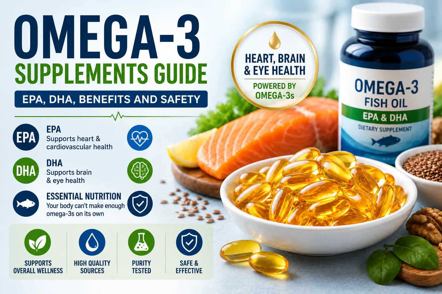 Omega-3 Supplements Guide: EPA, DHA, Benefits and Safety