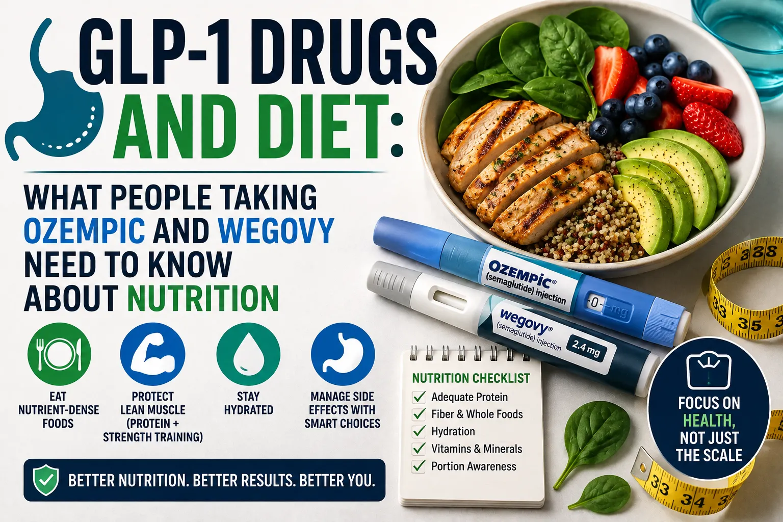 GLP-1 Drugs and Diet: What People Taking Ozempic and Wegovy Need to Know About Nutrition
